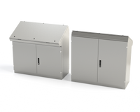 SCE-464919DC | NEMA 3R, 12 | Console, Dual Access Overlapping Two Door, 46H x 49W x 19D | Saginaw