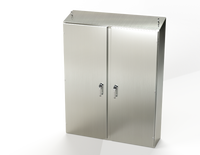 SCE-60EL4812SSST | NEMA 3R, 12, 4, 4X | S.S. 2DR EL Sloping Top Enclosure, 60H x 48W x 12D | Saginaw