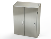 SCE-60XEL4918SSST | NEMA 3R, 12, 4, 4X | S.S. 2DR XEL Sloping Top Enclosure, 60H x 49W x 18D | Saginaw