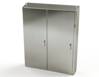 SCE-72XEL6112SSST | NEMA 3R, 12, 4, 4X | S.S. 2DR XEL Sloping Top Enclosure, 72H x 61W x 12D | Saginaw