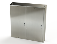 SCE-72XEL7312SSST | NEMA 3R, 12, 4, 4X | S.S. 2DR XEL Sloping Top Enclosure, 72H x 73W x 12D | Saginaw
