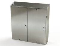 SCE-72XEL7318SSST | NEMA 3R, 12, 4, 4X | S.S. 2DR XEL Sloping Top Enclosure, 72H x 73W x 18D | Saginaw