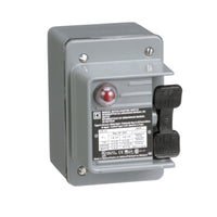 2510KW1A | Single Unit Manual Switch, 30A, NEMA 4, 2-Pole, Toggle Operated, Red Indicator, 600VAC | Square D