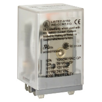 8501KUR12V20 | General Purpose Plug-In Relay Blade, DPDT, 120V AC, 10A at 250V AC, Clear Cover | Square D