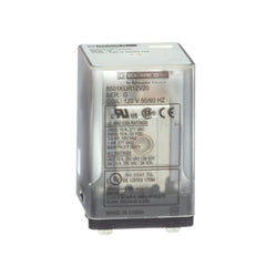 Square D 8501KUR12V20 General Purpose Plug-In Relay Blade, DPDT, 120V AC, 10A at 250V AC, Clear Cover | Blackhawk Supply
