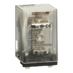 Square D 8501KUR13V20 General Purpose Plug-In Relay Blade, 3PDT, 120V AC, 10A at 250V AC, Clear Cover | Blackhawk Supply