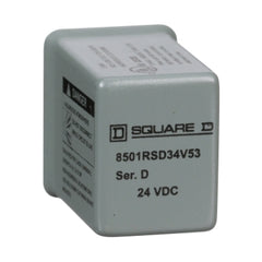 Square D 8501RSD34V53 Plug in relay, Type R, hermetically sealed miniature, 5A resistive at 240 VAC, 14 blade, 4PDT, 4 NO, 4 NC, 24 VDC coil | Blackhawk Supply