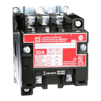 8903SMO2V02 | Lighting contactor, electrically held, 30 A, 3 pole, open, 120/110V 60/50Hz | Square D