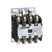 8910DPA34V02Y392 | Contactor, Definite Purpose, 30A, 4 pole, 20 HP at 575 VAC, 3 phase, 110/120 VAC 50/60 Hz coil, open, 2 NC power poles | Square D