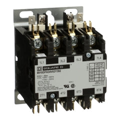 Square D 8910DPA34V02Y392 Contactor, Definite Purpose, 30A, 4 pole, 20 HP at 575 VAC, 3 phase, 110/120 VAC 50/60 Hz coil, open, 2 NC power poles | Blackhawk Supply
