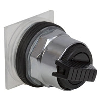 9001KS42FB | Selector switch head, Harmony 9001K, metal, long handle, black, 30mm, 3 positions, stay put | Square D