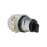9001KS46BH2 | 30mm push button, Type K, 3 position selector switch, 6A inductive at 120VAC, 2NO/2NC contacts, black knob, NEMA 4, 13 | Square D