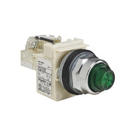 9001KT35G31 | Push-to-test pilot light, Harmony 9001K, metal, polycarbonate, fresnel, green, 30mm, 24-28V | Square D