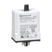 9050JCK11V20 | TIMER RELAY 120 VAC - 110 VDC, 10A TYPE JCK | Square D by Schneider Electric