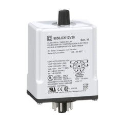 Square D 9050JCK12V20 Timing Relay, Type JCK, plug In, on delay, adjustable time, 0.3 to 30 seconds, 10A, 240 VAC, 120 VAC/110 VDC | Blackhawk Supply