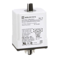 9050JCK13V14 | Timing Relay, Type JCK, plug In, on delay, adjustable time, 0.6 to 60 seconds, 10A, 240 VAC, 24 VAC/DC | Square D