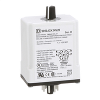 9050JCK14V20 | Timing Relay, Type JCK, plug In, on delay, adjustable time, 1.2 to 120 seconds, 10A, 240 VAC, 120 VAC/110 VDC | Square D