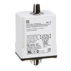 Square D 9050JCK18V20 Timing Relay, Type JCK, plug In, on delay, adjustable time, 0.6 to 60 minutes, 10A, 240 VAC, 120 VAC/110 VDC | Blackhawk Supply