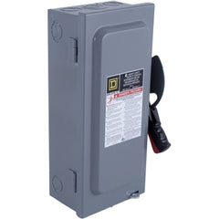 Square D HU463 Safety switch, heavy duty, non fusible, 100A, 4 poles, 75hp, 600VAC/DC, NEMA1 | Blackhawk Supply