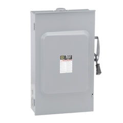 Square D D224NRB Safety switch, general duty, fusible, 200A, 3 wire, 2 poles, 1 neutral, 60hp, 240VAC, Type 3R, bolt on hub provision | Blackhawk Supply