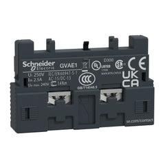 Square D GVAE1 TeSys Deca Manual Starter and Protector, auxiliary contact block, 1 NO or NC, top mount, screw clamp | Blackhawk Supply