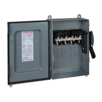 HU461AWK | Safety switch, heavy duty, non fusible, 30A, 4 poles, 30 hp, 600 VAC/DC, NEMA 12 | Square D