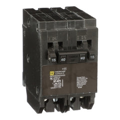 Square D HOMT1515240 Tandem mini circuit breaker, Homeline, 2 x 1 pole at 15A, 1 x 2 pole at 40A, 120/240 VAC, 10 kA AIR, plug in mount | Blackhawk Supply