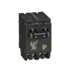 Square D HOMT2020240 Tandem miniature circuit breaker, Homeline, 2 x 1 pole at 20A, 1 x 2 pole at 40A, 120/240 VAC, 10 kA AIR, plug in | Blackhawk Supply