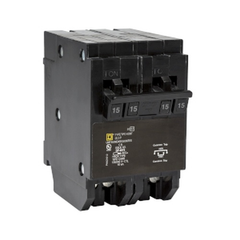 Square D HOMT215230 Quad tandem mini circuit breaker, Homeline, 1 x 2 pole at 15A, 1 x 2 pole at 30A, 120/240 VAC, 10 kA AIR, plug in mount | Blackhawk Supply