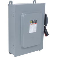HU462AWK | Safety switch, heavy duty, non fusible, 60A, 4 poles, 60 hp, 600 VAC/DC, NEMA 12 | Square D