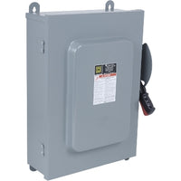 HU462AWK | Safety switch, heavy duty, non fusible, 60A, 4 poles, 60 hp, 600 VAC/DC, NEMA 12 | Square D