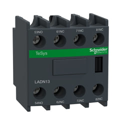 Square D LADN13 Auxiliary contact block, TeSys Deca, 1NO + 3NC, front mounting, screw clamp terminals | Blackhawk Supply