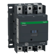 Square D LC1D1506BD IEC contactor, TeSys Deca, nonreversing, 150A, 100HP at 480VAC, 3 phase, 3 pole, 3 NO, 24VDC coil, open style | Blackhawk Supply