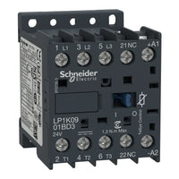 LP1K0901BD3 | TeSys K Contactor, 3-Poles (3 NO), 9A, 24 DC Coil, Non-Reversing, with integral suppression device coil technology | Square D