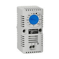 NSYCCOTHOF | ClimaSys CC Simple Thermostat, 250V, 32 to 140 deg. F, NO, 68mm H x 33mm W x 44mm D, IP20, Light Grey | Square D