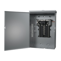 QO116M100PRB | Load center, QO, 1 phase, 16 spaces, 16 circuits, 100A convertible main breaker, PoN, NEMA3R, UL | Square D