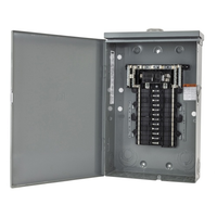QO120M100PRB | Load center, QO, 1 phase, 20 spaces, 20 circuits, 100A convertible main breaker, PoN, NEMA3R, UL | Square D