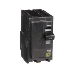 Square D QO220 QO Miniature Circuit Breaker, 20A, 2-Pole, 120/240V, 10kA, Plug-in Mount  | Blackhawk Supply
