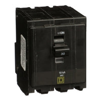 QO3305237 | Mini circuit breaker, QO, 30A, 3 pole, 120/240VAC, 10kA, plug in mount, ring terminals | Square D