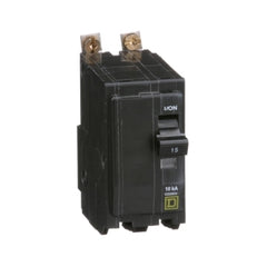 Square D QOB215 Mini circuit breaker, QO, 15A, 2 pole, 120/240 VAC, 10 kA, bolt on mount  | Blackhawk Supply