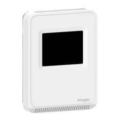 Schneider Electric SLASTCV2 SpaceLogic SLA Series Air Quality Sensor, CO2, VOC, Humidity, Temperature, Room, Color Touchscreen, Matte White Housing | Blackhawk Supply