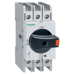 Square D VLS3P016R1 Disconnect switch, TeSys VLS, body switch, 16A, 10HP at 480VAC, UL508, three phase, 5kA SCCR, size 1, DIN rail mount | Blackhawk Supply