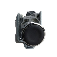 Square D XB4BA21 Harmony Black Flush Complete Pushbutton, 22mm, Spring Return, 1 NO "unmarked" | Blackhawk Supply