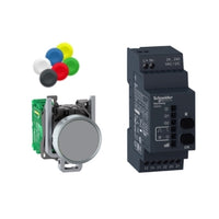 XB4RFA02 | Wireless push button and configurable receiver with 10 colored caps, metal, Dia22, 24...240 V AC/DC | Square D