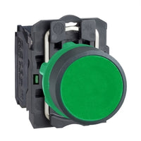 XB5AA31 | Harmony green flush complete pushbutton Ø22 spring return 1NO | Square D