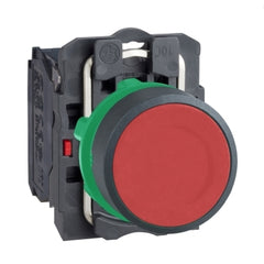 Square D XB5AA42 Push button, Harmony XB5, plastic, flush, red, 22mm, spring return, unmarked, 1NC | Blackhawk Supply