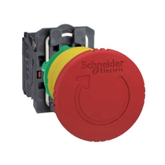Square D XB5AS8444 Emergency stop switching off, Harmony XB5, plastic, red mushroom 40mm, 22mm, trigger latching turn to release, 2NC | Blackhawk Supply
