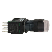 XB6AW1B1B | Complete illuminated push button, Harmony XB6, white projecting illum pushbutton Ø 16 spring return 1 NO 12...24 V | Square D