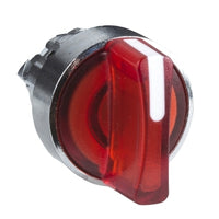 ZB4BK1243 | Head for illuminated selector switch, Harmony XB4, metal, red handle, 22mm, universal LED, 2 positions, stay put | Square D