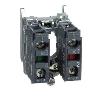 ZB4BZ105 | Harmony, 22mm Push Button, XB4B operators, contact block, with mounting collar, 1 NO and 1 NC, screw clamp terminal | Square D